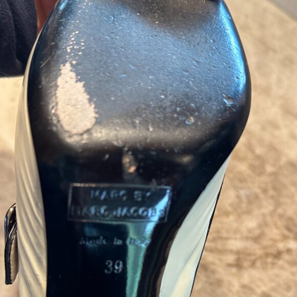 2000s MARC BY MARC JACOBS Black & White Patent Leather Heels 39EU 8.5 US Italy - Picture 5 of 8